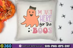 I'm just here for the boos SVG, Halloween SVG, Reto Cute Gho Product Image 2