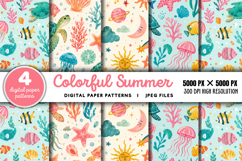 Colorful Summer Digital Paper JPG Product Image 1