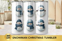 Snowman Christmas Tumbler Wrap Sublimation Designs Product Image 1