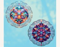 Kaleidoscope Wind Spinner PNG Bundle, Neon Spinner Product Image 4
