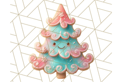 Coral and Aqua Christmas Clipart PNG, Pastel Holiday Art Product Image 2
