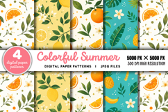 Seamless Summer Tropical Pattern PNG Product Image 1