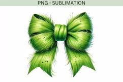 Green Coquette Christmas Bow PNG | Cute Christmas Product Image 4
