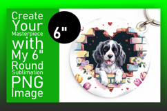 Dynamic Keychain Circle Design PNG , Cute Dog Product Image 1
