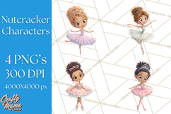 Diverse Ballerina Nutcracker Clipart PNG Product Image 1