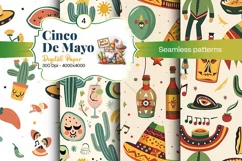 Cinco de Mayo digital paper, fiesta digital paper Product Image 1