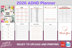 Editable 2026 ADHD Planner Canva Template | KDP Interior Product Image 2