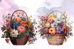 Watercolor Flower Basket Clipart Bundle, Watercolor Flower Product Image 7