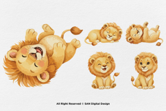 15 Bundle Watercolor Baby Lion King Jungle Animal Wildlife Product Image 6