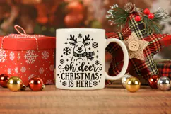 Oh Deer Christmas Is Here Svg, Funny Christmas Reindeer Svg. Product Image 7
