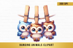 cute hanging animals clipart, hanging animals bundle Product Image 6
