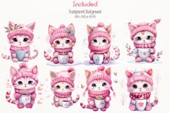 Winter Pink Cat 46 Cliparts Collection Product Image 6