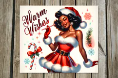 Christmas Pin up Girl | retro Sublimation Tumbler design P2 Product Image 2