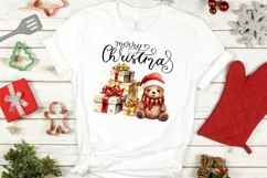 Christmas Scene Bear with Gifts Sublimation PNG Designs Product Image 3