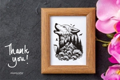 Wolf Silhouette with Mountain and Forest Product Image 6