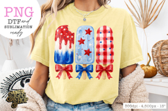 Patriotic Popsicle Bow PNG, 4th of July Summer Design Product Image 2