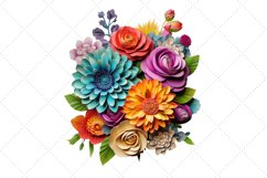 3d Floral Bouquet sublimation Clipart Bundle, 3D Sublimation Product Image 6