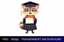 Cute raccoon | Graduation Illustration | Sublimation Design Product Image 1