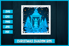Christmas 3d paper cuts SVG I Christmas scene shadow box Product Image 1