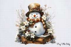 Watercolor Snowman Christmas Clipart PNG Product Image 1