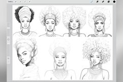 50 Procreate African Princesses Stamp Brushes Product Image 2