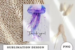 Watercolor Jellyfish sublimation png Product Image 6