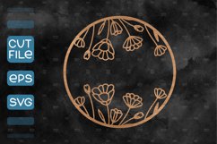 Floral Round Floral Sign SVG, Spring Welcome Sign SVG Product Image 1