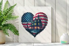 American Flag Gothic Heart Sublimation Product Image 3