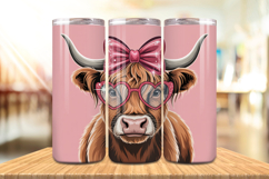 Valentine’s Day Highland Cow Tumbler Wrap PNG Big Bundle Product Image 6