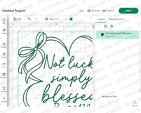 Coquette Bow Not lucky simply Blessed Romans 4:7-8 PNG SVG Product Image 5