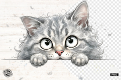 Whimsical Peeking Cat Png - Cats Clipart Product Image 1