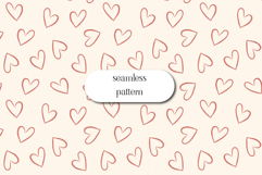 Cute Hand-Drawn Hearts Seamless Romantic Pattern Design Product Image 1