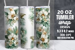 Greenery Floral Bouquets Skinny Tumbler Wrap Product Image 1