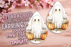Watercolor Teardrop Earring Halloween PNG Product Image 1