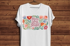 Bloom Where You Are Planted PNG, Colorful Floral Quote PNG, Product Image 3