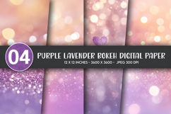 Purple Lavender Bokeh Digital Paper Product Image 1