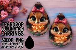 Charming Teardrop Earrings Template for DIY , Christmas Anim Product Image 1