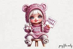 Pink leopard girl for Happy Clipart PNG Product Image 1