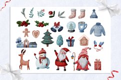 Watercolor Christmas BUNDLE! Winter clipart, gnomes clipart Product Image 10