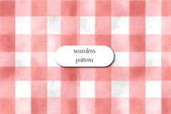 Pink Watercolor Gingham Seamless Checkered Pattern Product Image 1