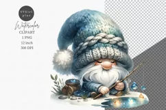 Gnome clipart, Fishing clipart, Fathers Day Product Image 1