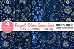 Royal Blue Seamless Digital Paper JPG Product Image 1
