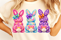 Happy Easter PNG, Coquette Easter Bunny, Faux yarn Bunny PNG Product Image 2