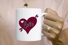 Baffalo Plaid Love PNG For Valentines Day Sublimation Product Image 6