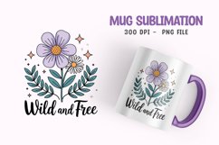Flower mug sublimation png Product Image 1