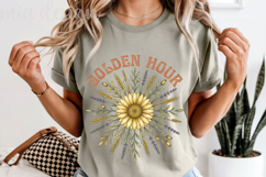 Floral Sun PNG, Golden Hour Sublimation Design Product Image 5