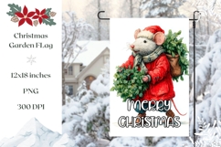 Vintage Christmas Mouse Garden Flag Sublimation Design Product Image 1