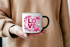 LOVE Floral Valentine PNG, Rose Valentine Shirt Design, Pink Product Image 6