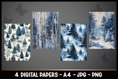 4 Winter Digital Papers I Christmas Junk Journal Pages Product Image 2