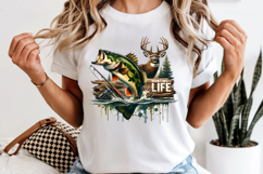 Hunting Life PNG, Bass Fishing and Deer Hunting Sublimation Product Image 6